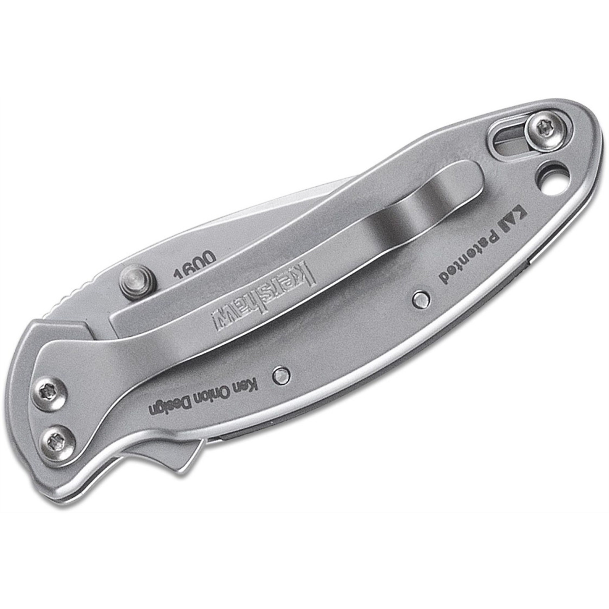 Kershaw Leek Assisted Open Liner Lock Folding Pocket Knife — 3in. Drop Point Blade, Purple, Model# KER1660PUR